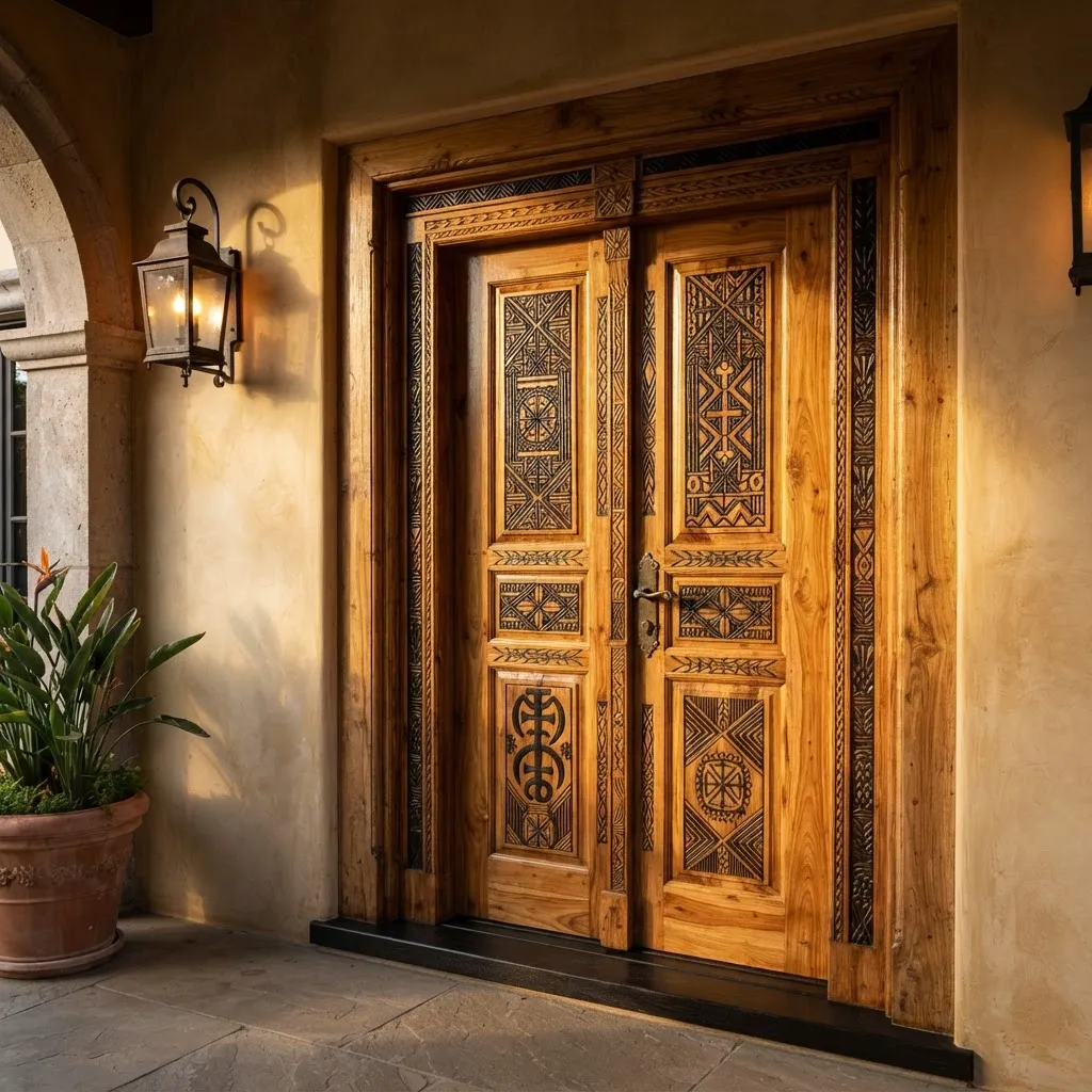 Solid teak doors