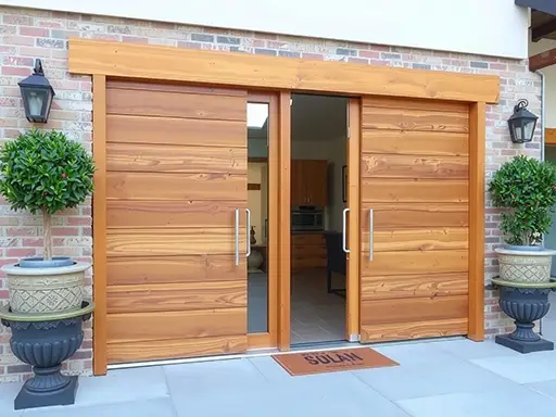 Portes coulissantes teck